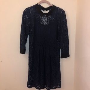 Collared Lace Fit & Flare Dress